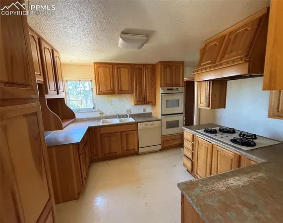 a kitchen with stainless steel appliances granite countertop a stove a sink dishwasher and a refrigerator