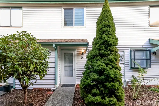 a house that has a tree in front of the house