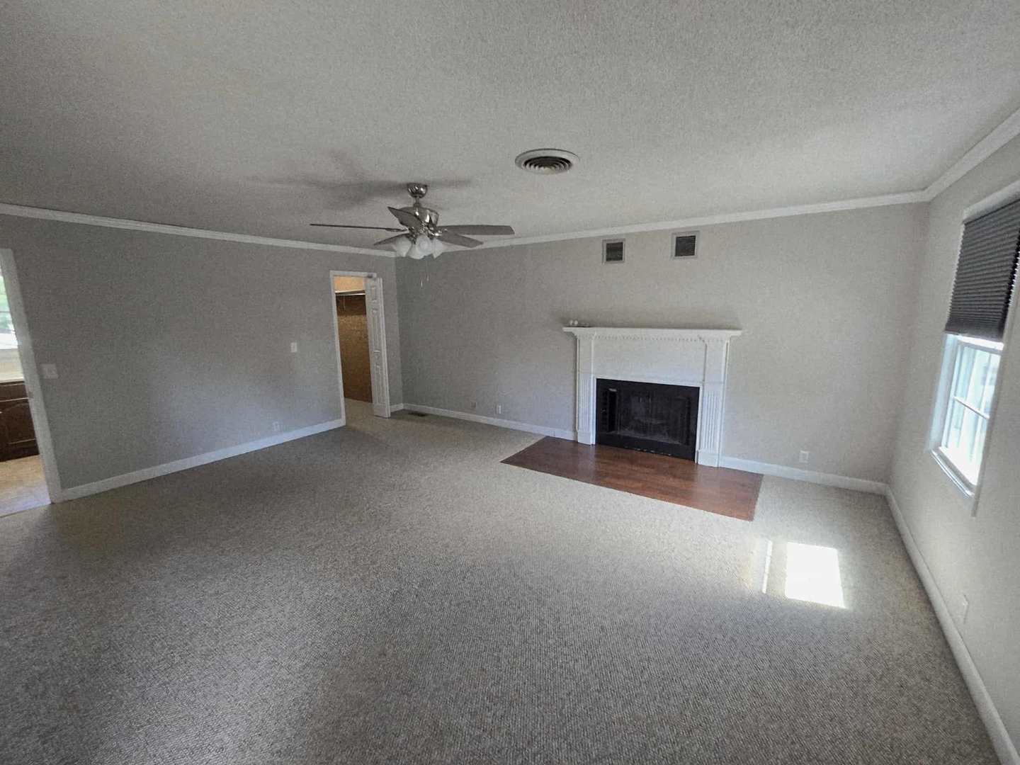 108 Mockingbird Lane Woodlawn, IL 62898 - Photo 30 of 43 an empty room with windows and fireplace