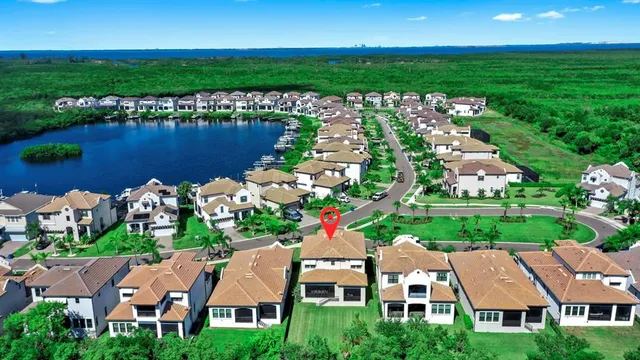 an aerial view of multiple house