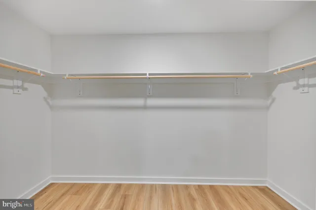 a view of a room with racks on the wall