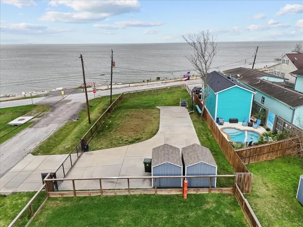 an aerial view of a house