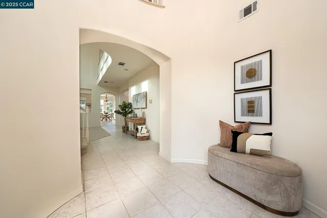 a view of a chandelier