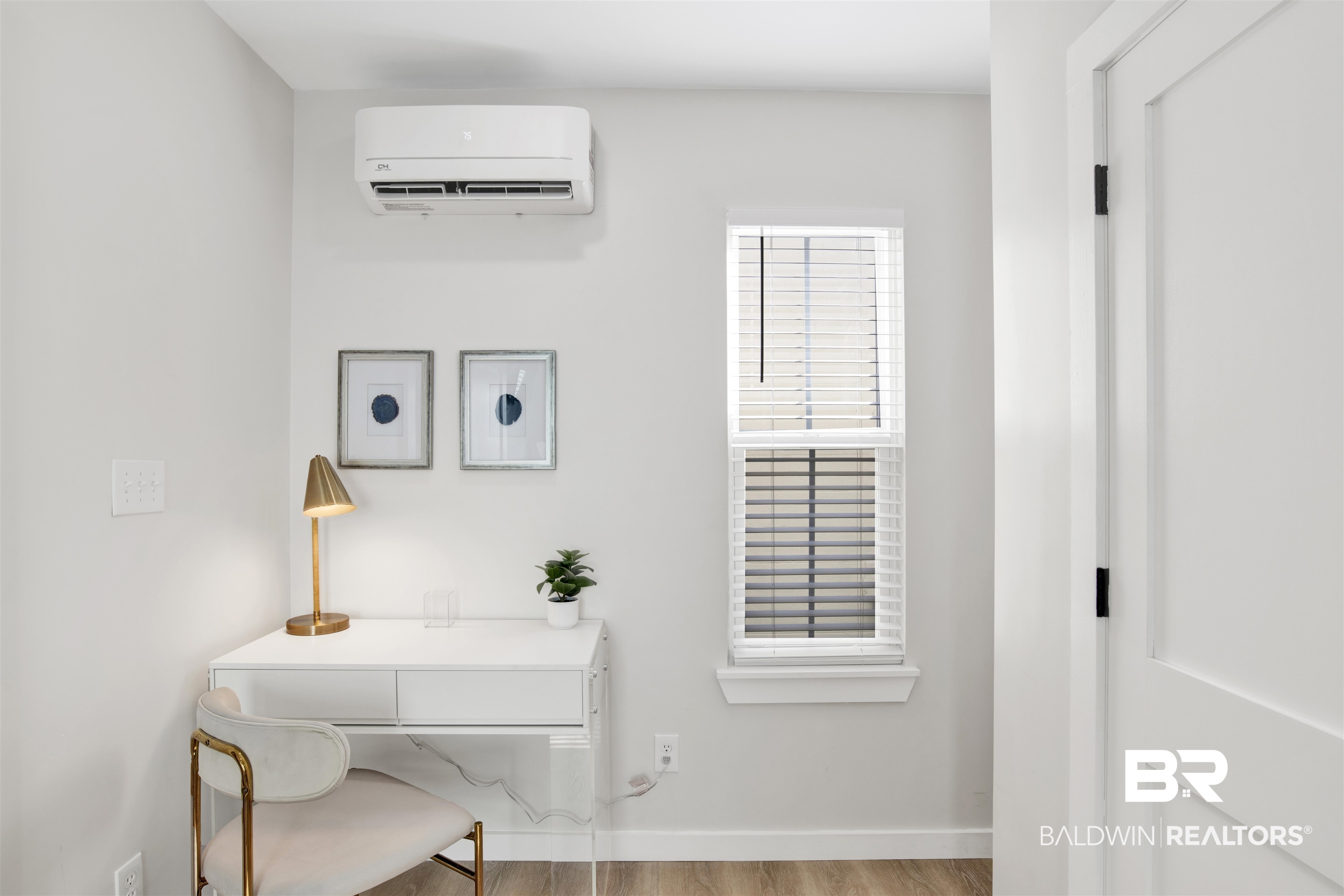551 Congress Street Mobile, AL 36603 - Photo 17 of 19 Home office featuring a wall mounted mini split and light wood finished floors