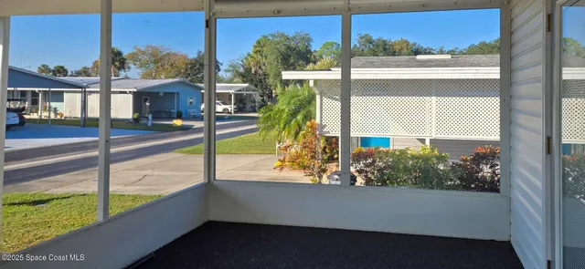 a view of a building from a window