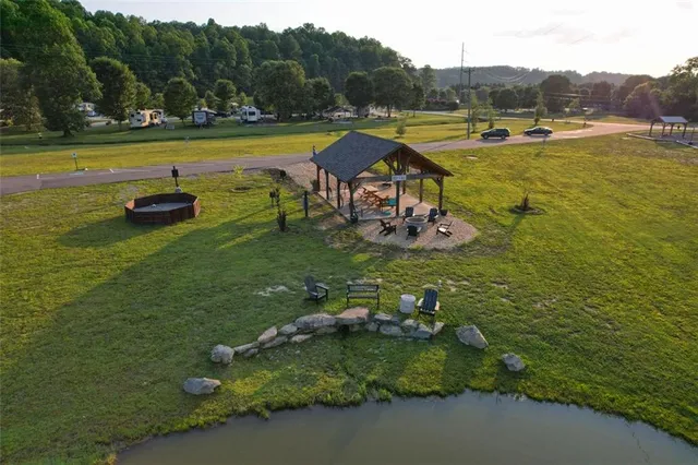 a view of a playground with basketball court