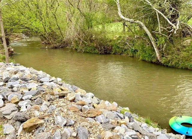 a view of a lake view with houses