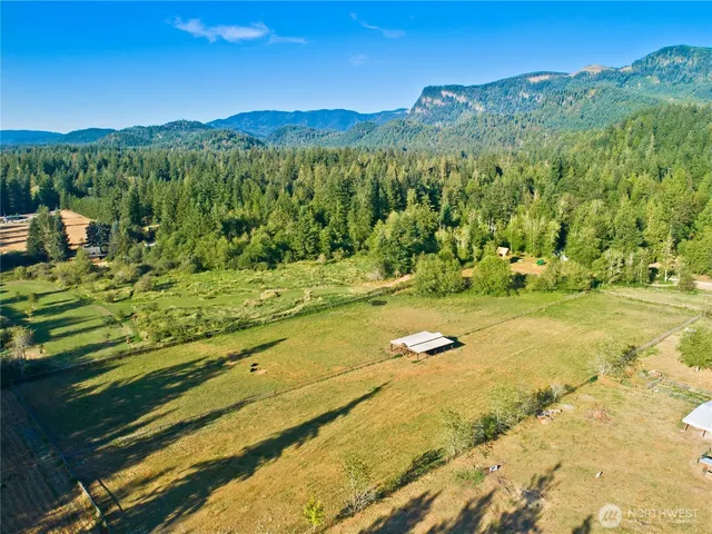 a view of a yard with an outdoor seating