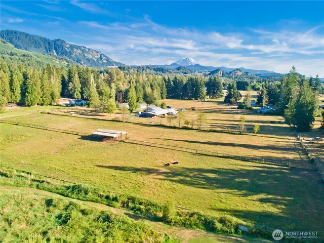 a view of an outdoor space and mountain view