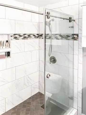 a bathroom with a shower