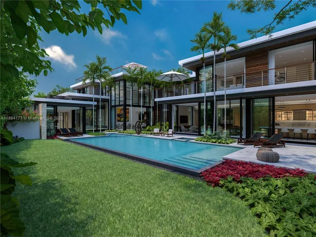 a front view of house with yard and outdoor seating