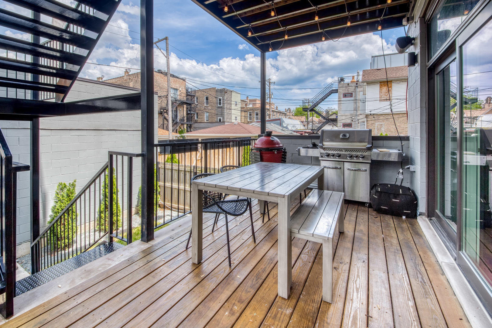 2030 West Rice Street, Unit 1 Chicago, IL 60622 - Photo 29 of 37 a view of a balcony with wooden floor