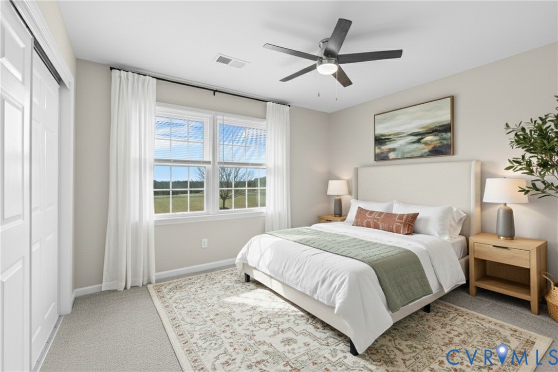842 Hardtimes Road Farmville, VA 23901 - Photo 23 of 50 Bedroom featuring light colored carpet, a ceiling