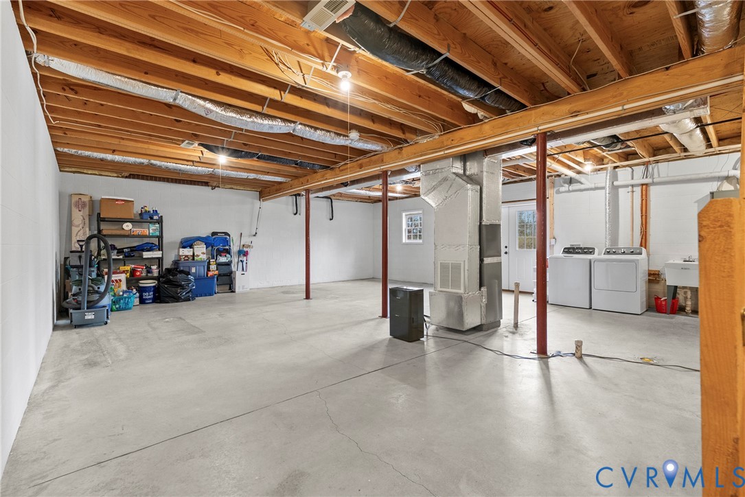 842 Hardtimes Road Farmville, VA 23901 - Photo 36 of 50 Unfinished below grade area with separate washer a