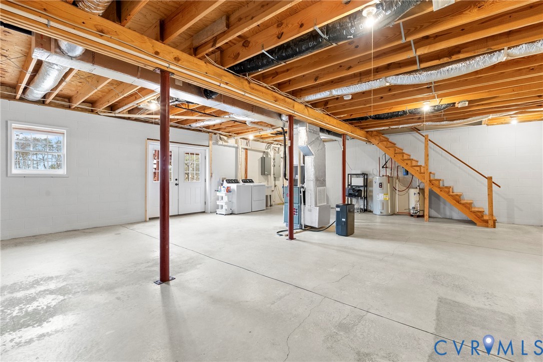 842 Hardtimes Road Farmville, VA 23901 - Photo 37 of 50 Basement featuring stairway, electric water heater