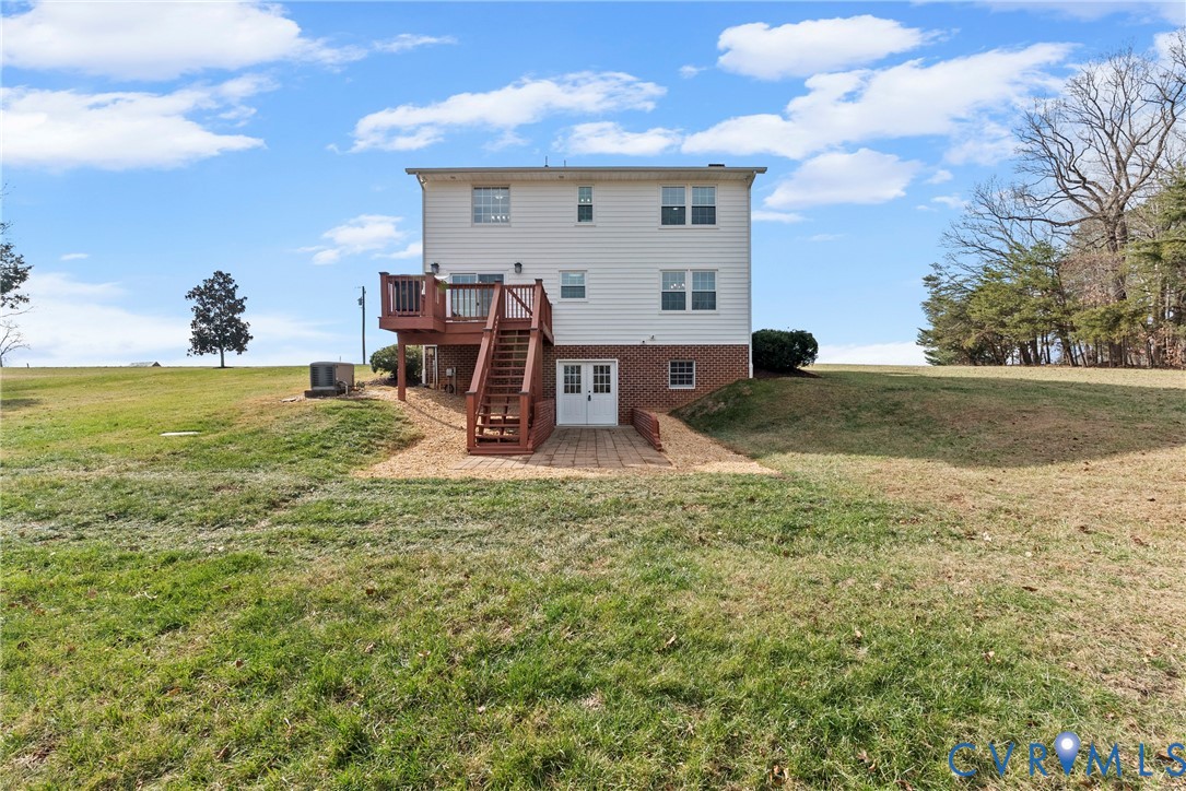 842 Hardtimes Road Farmville, VA 23901 - Photo 43 of 50 Rear view of property with stairs, a yard, a deck,