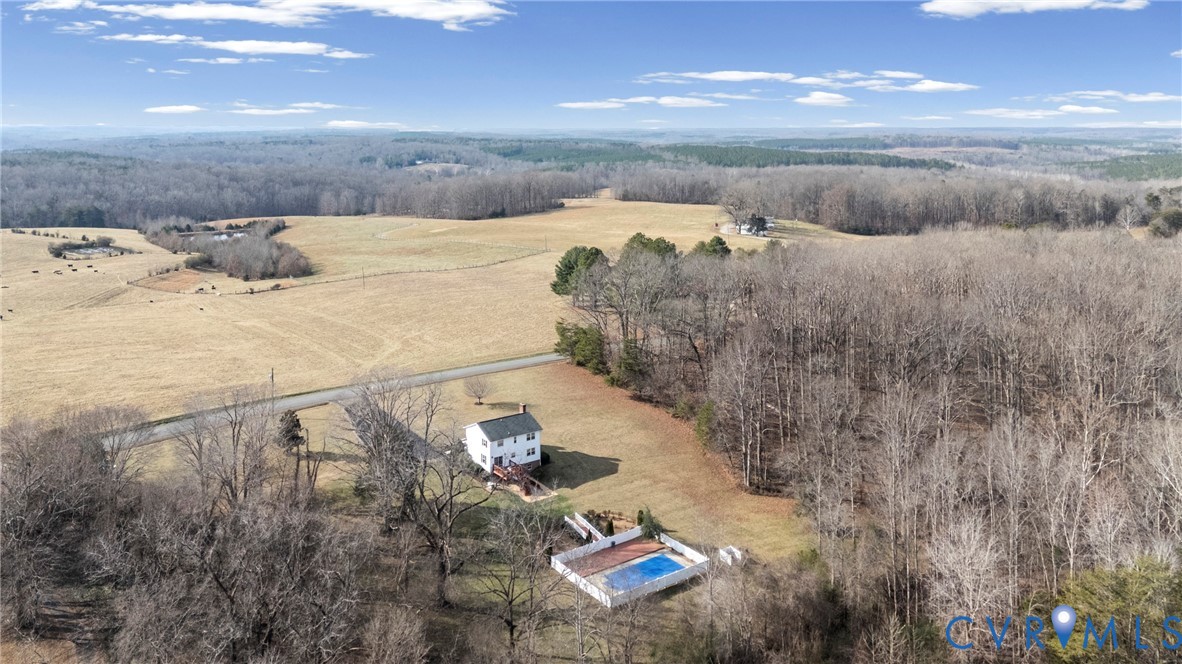 842 Hardtimes Road Farmville, VA 23901 - Photo 49 of 50 Aerial view of sparsely populated area with a heav