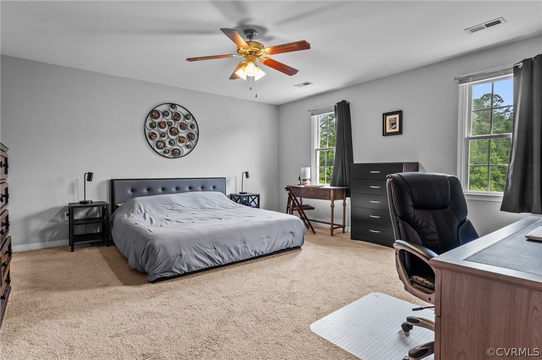 14419 Gatewood Road Dewitt, VA 23840 - Photo 18 of 36 a bedroom with a bed and a chandelier