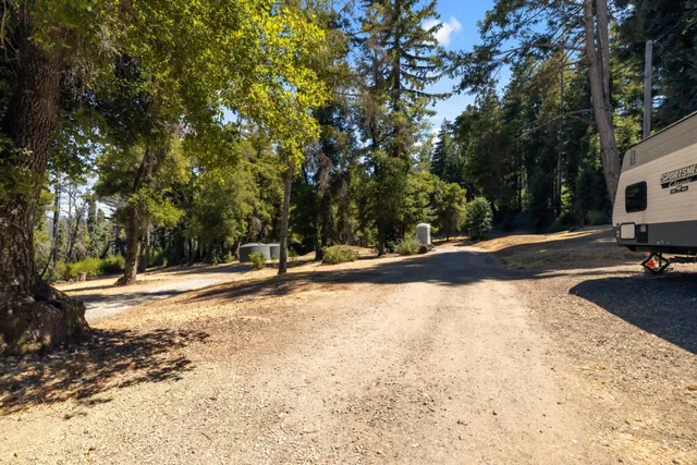 a view of road with trees