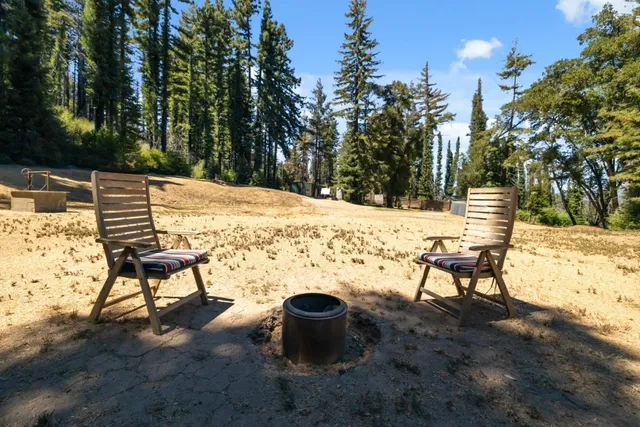a view of a terrace with chairs
