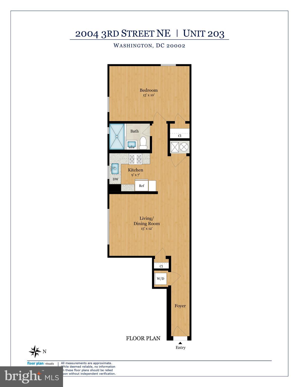 2004 3rd Street Northeast, Unit 203 Washington, DC 20002 - Photo 17 of 17 Floor Plan