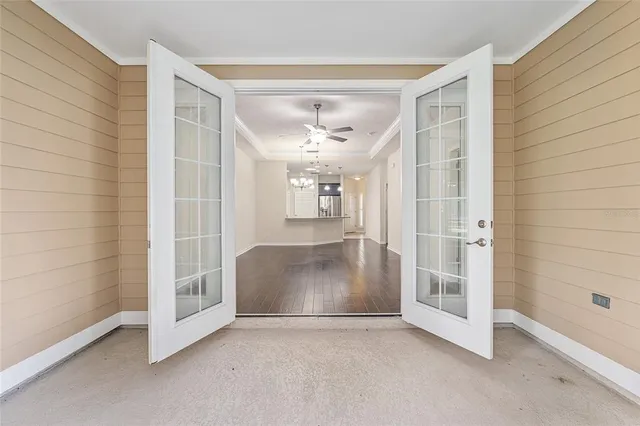 an empty room with windows