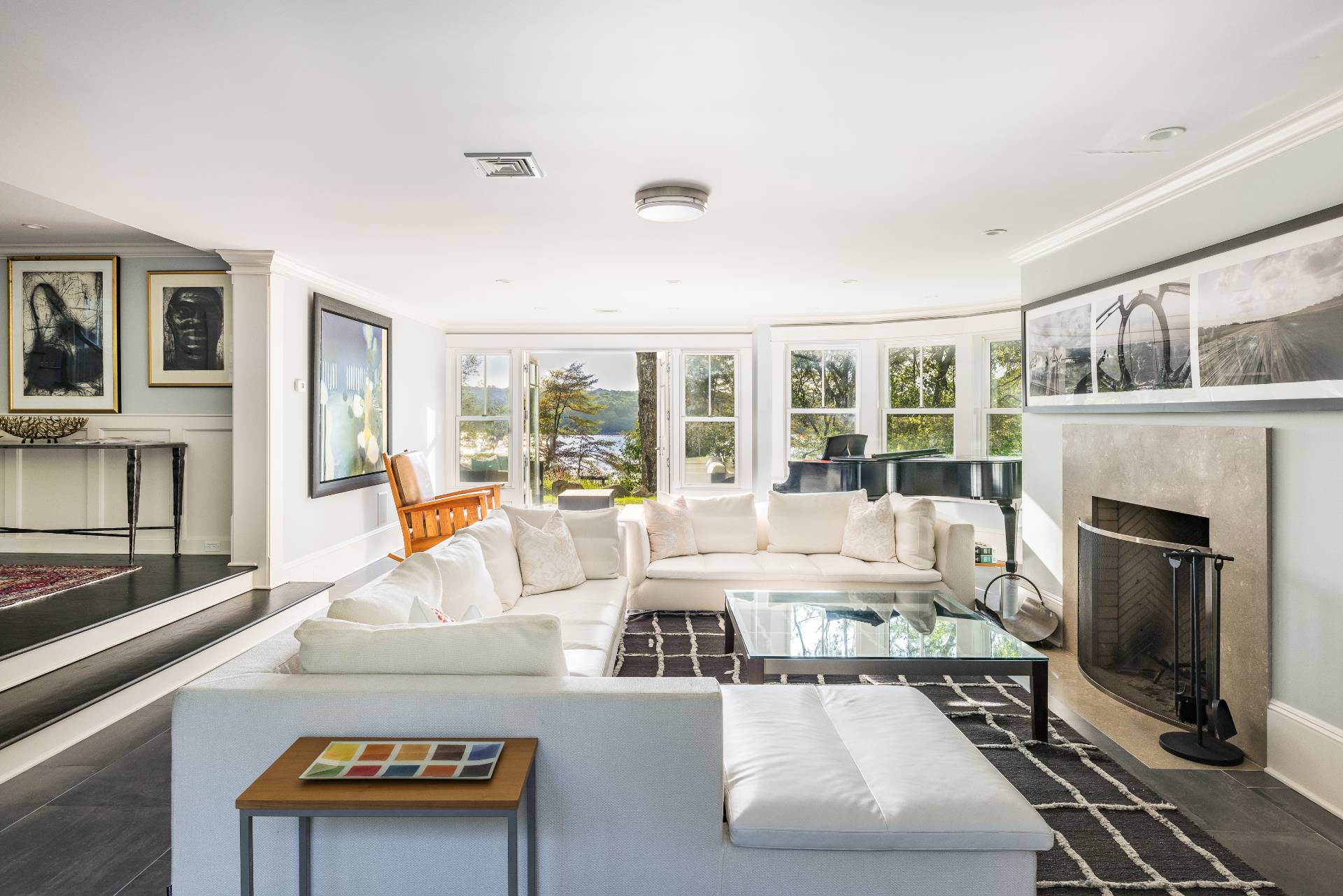 1333 Sagg Road Sag Harbor, NY 11963 - Photo 8 of 29 a living room with furniture and a fireplace