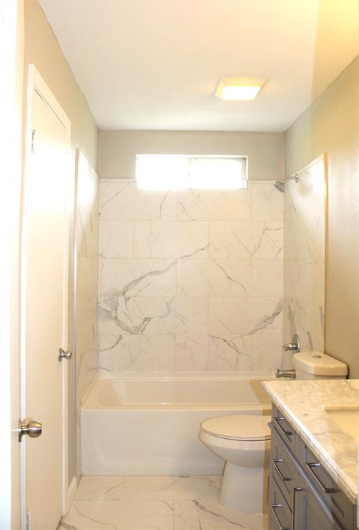 100 Hickory Road Lone Oak, TX 75453 - Photo 8 of 30 a bathroom with a granite countertop sink toilet and shower