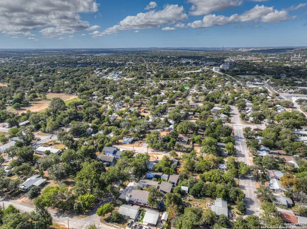 an aerial view of a city