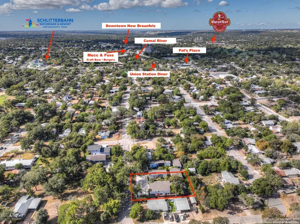 an aerial view of multiple house