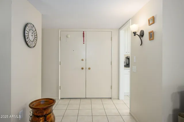 a view of a hallway with elevator