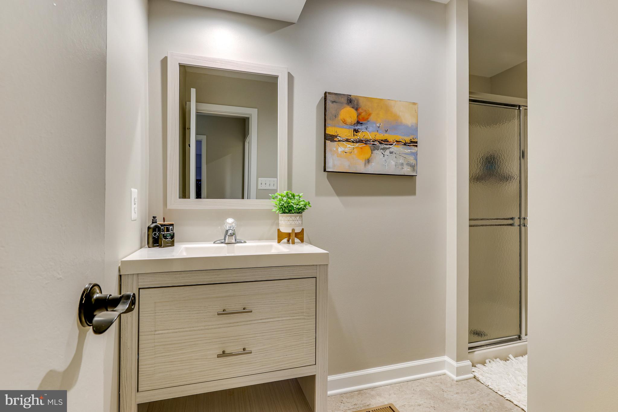 11010 Thrush Ridge Road Reston, VA 20191 - Photo 32 of 87 a bathroom with a sink mirror and a vanity