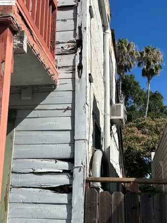 a view of a porch with a tv