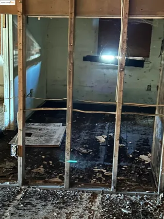 a room with a fireplace