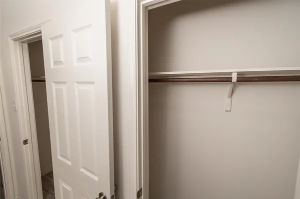 a close view of a closet