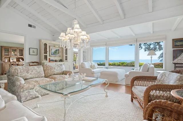 a view of a large building with a glass door