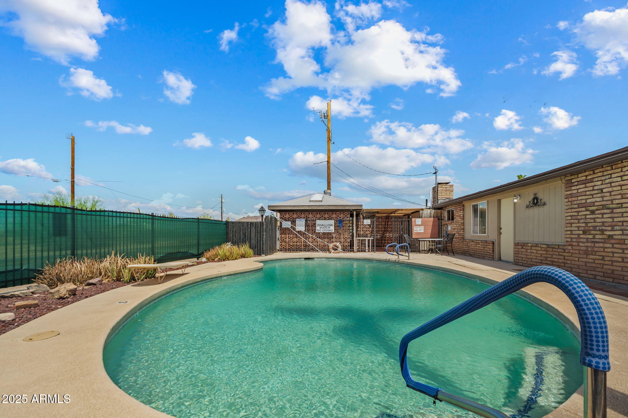 269 North Winchester Road, Unit 63 Apache Junction, AZ 85119 - Photo 13 of 18 a view of a swimming pool with a yard and plants