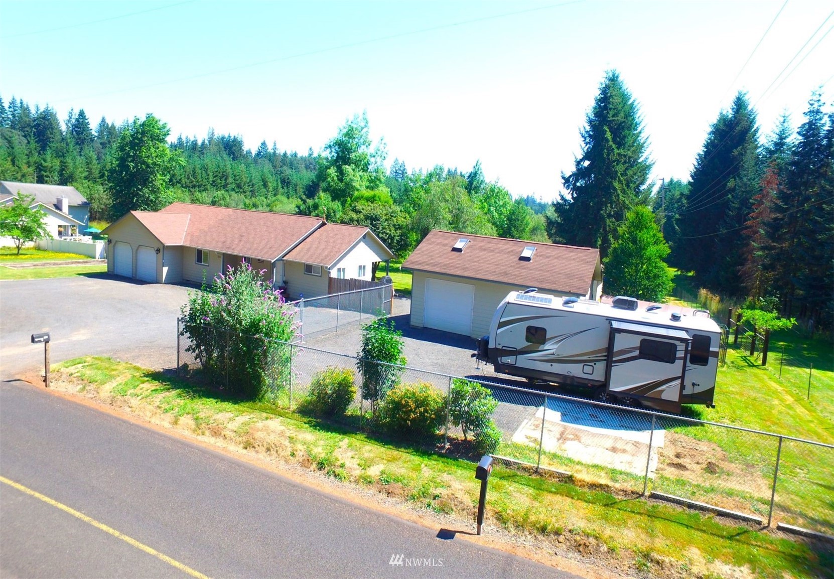 132 North Prairie Road Chehalis, WA 98532 - Photo 3 of 40 an aerial view of a house with garden space and street view