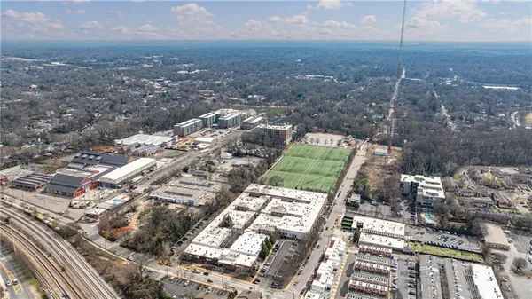 an aerial view of a city