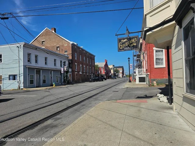 a view of a building with a street