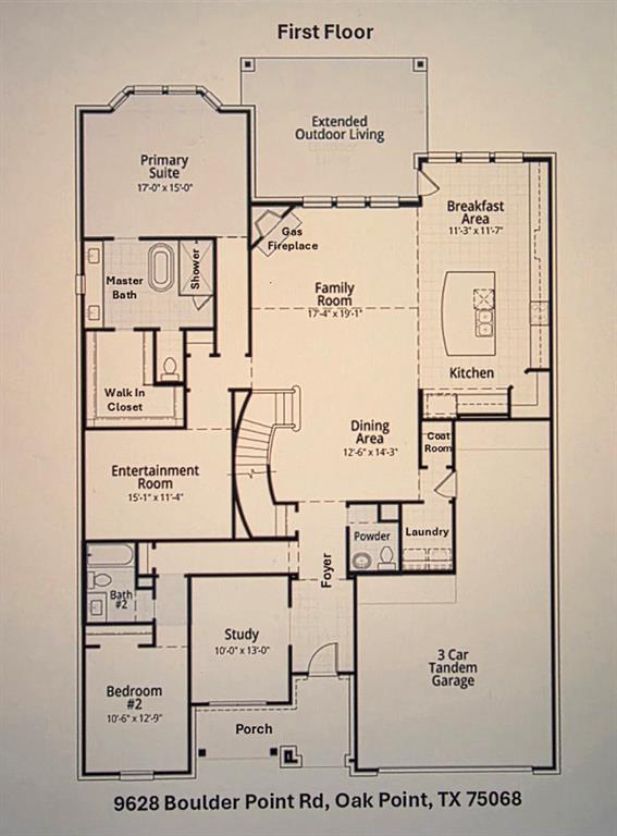 9628 Boulder Pt Road Oak Point, TX 75068 - Photo 34 of 35 Floor plan