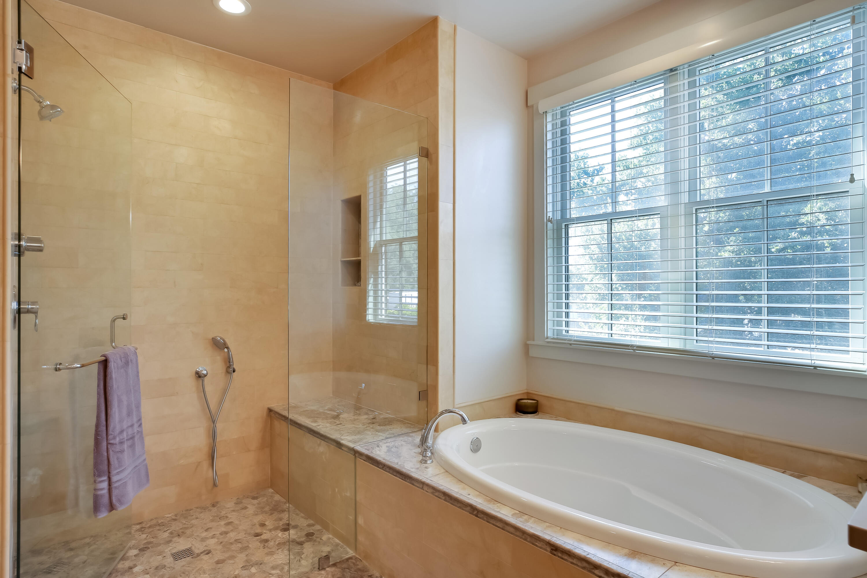 1030 Cambridge Drive Santa Barbara, CA 93111 - Photo 19 of 35 a bathroom with a granite countertop tub sink and mirror