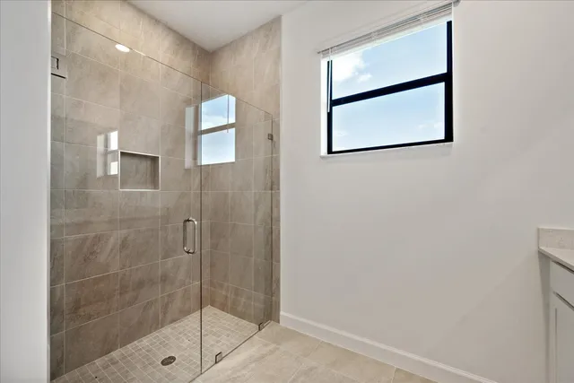 a bathroom with a shower