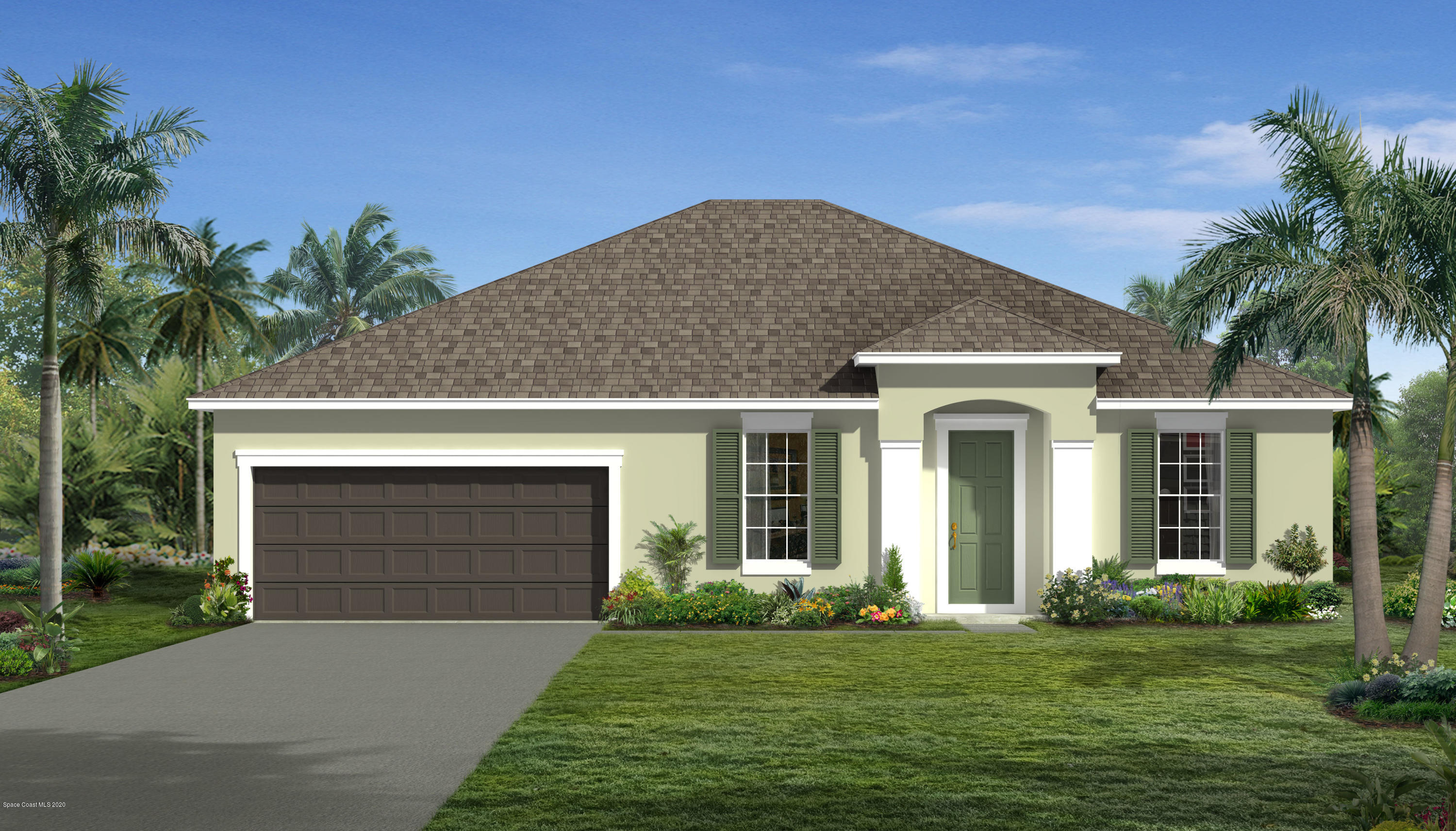 1290 Rainbow Road Southeast Palm Bay, FL 32909 - Photo 1 of 1 a front view of a house with a garden