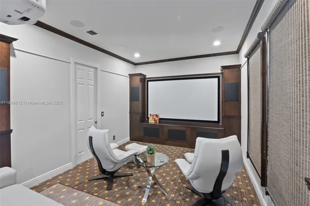 a view of a swimming pool with a patio and a garden