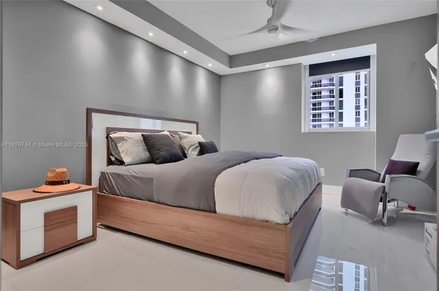 an aerial view of a city with lake view