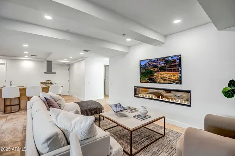 a bedroom with furniture and a bed