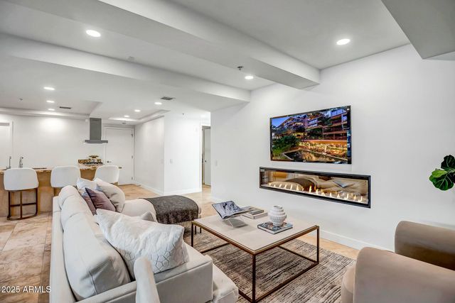 a bedroom with furniture and a bed