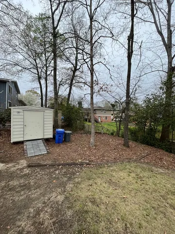 a view of backyard with green space