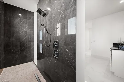 a view of a backyard with sitting area